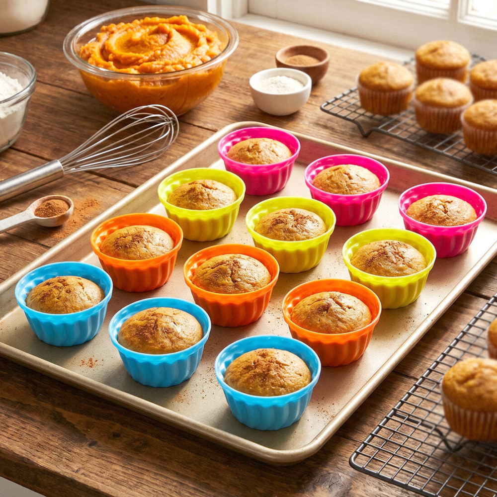 imageedit_0_5777485969 Reusable Silicone Cupcake Mould Set – Non-Stick & Heat-Resistant