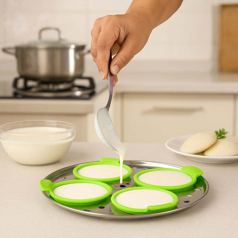 imageedit_0_9688546329 Silicone Idli Maker Cups – Non-Stick Food-Grade Moulds (4 Pcs)