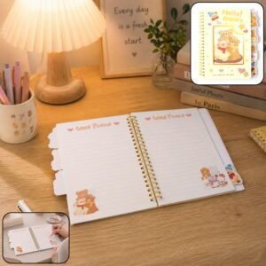 Cute Cartoon Spiral Diary – Compact & Durable Writing Journal