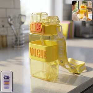Kids Water Bottle – Leakproof Straw & Portable Carry Strap