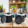 Mocha Mug Set – Premium 250ml Insulated Coffee Cups with Lid