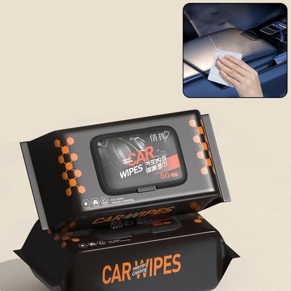 Car Cleaning Wipes ñ Dashboard & Interior Polish (80 Pcs) | Velvet Wheels