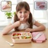 Plastic 3 Compartment Lunch Box for Kids – Organized & Portable