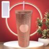 Studded Tumbler – Double Walled Cold Cup with Straw Lid