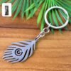 Peacock Feather Keychain – Durable Stainless Steel Design