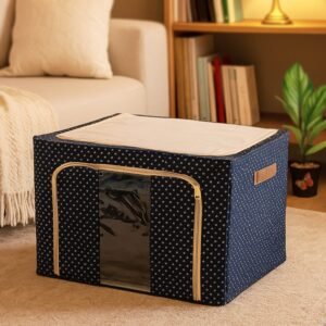 01_2c1cb02c-3923-47f9-9965-cf03e2c4d83f.jpg Foldable Steel-Frame Clothes Storage Box – Dust-Proof Organizer