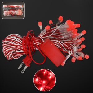 LED Decorative String Lights – 10 Meter Red Glow for Festivals