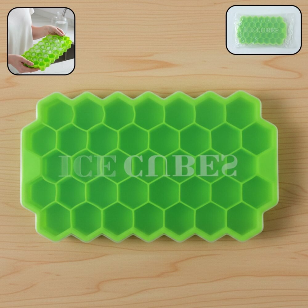 Honeycomb Silicone Ice Cube Tray with Lid – Hexagon Shape Design
