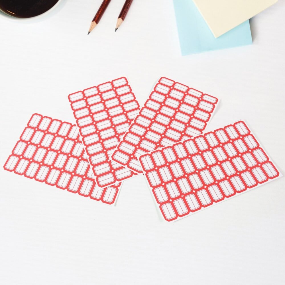 Writable Label Sticker Sheet – Bold Red Border for Easy Identification
