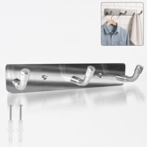 01_3eb92525-45c0-42bf-af75-9b787baa3f74.jpg Stainless Steel Wall Mounted Coat Hook Rack – 3 Durable Hooks