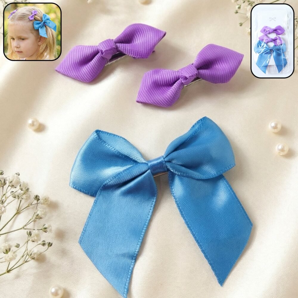 01_407a0710-15e2-4b66-bab7-e6592bb5bd32.jpg Satin Ribbon Bow Hair Clips – Elegant 3 Pc Girls' Set