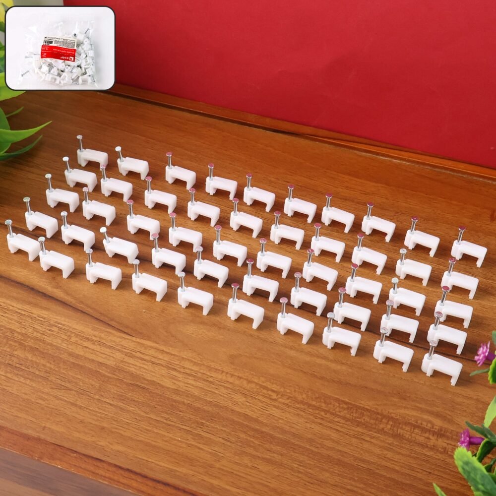 8mm Nail Cable Clips Set – Durable Plastic Wire Holders