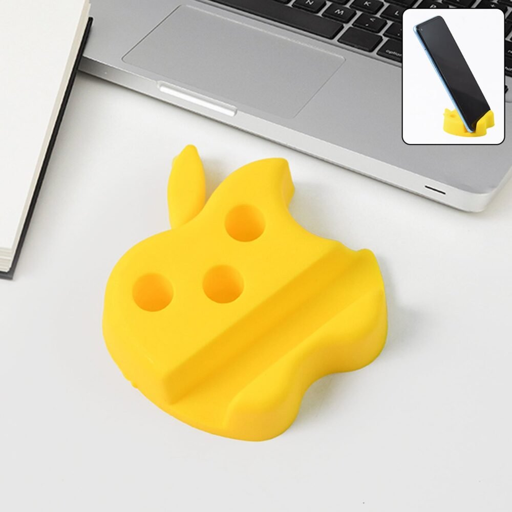 Mobile Stand with Pen Holder – Apple-Shaped Desk Organizer 3 Pc