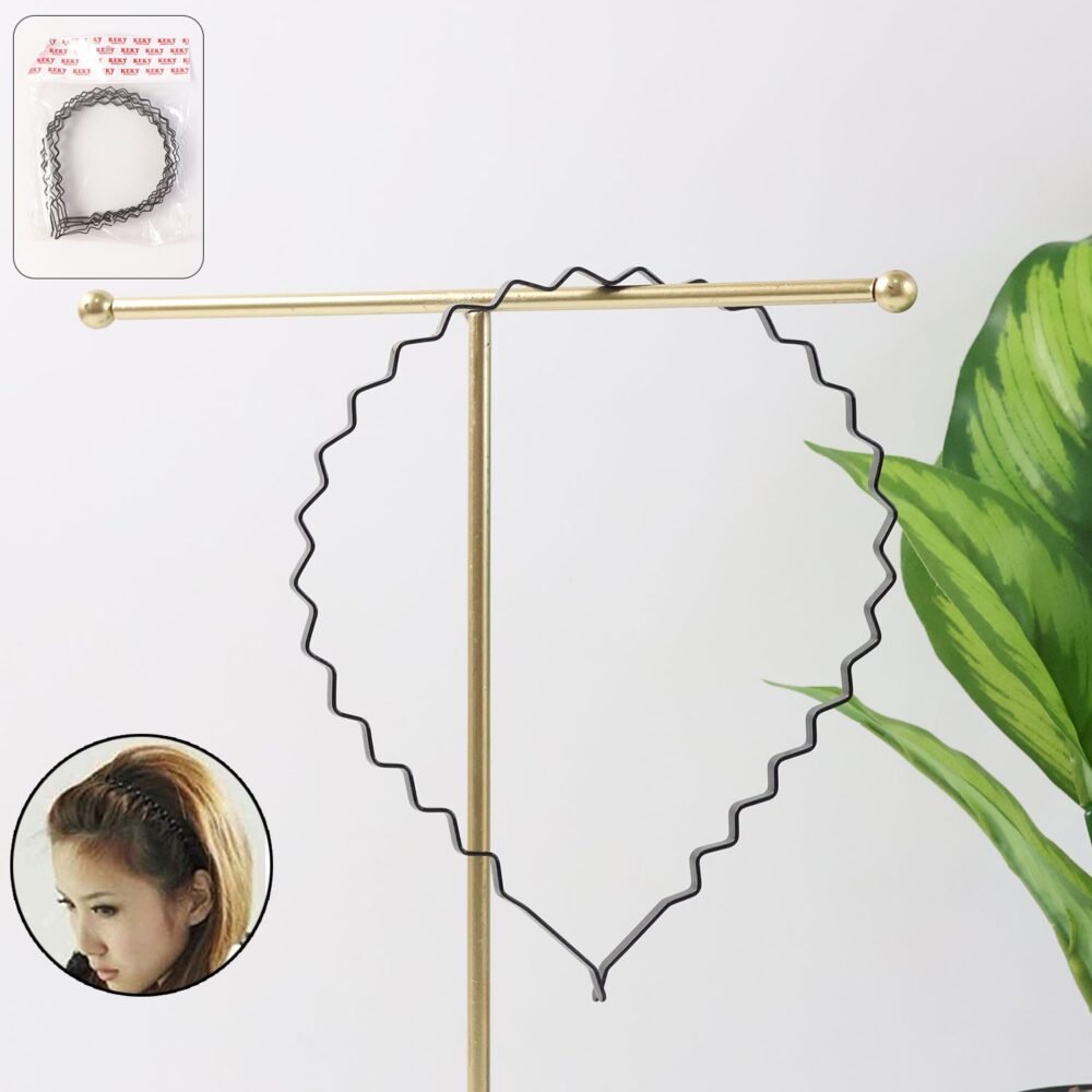 Metal Zigzag Hair Bands – Non-Slip Flexible Headbands (6 Pc)