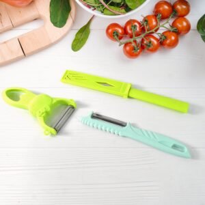 Kitchen Vegetable Peelers – 3 Piece Set with Non-slip Handles
