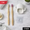 Wall Mounted Toothbrush Holder Set – Hygienic Bamboo Brushes