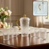 01_6e14e2e7-bb1d-40f9-80cf-f06a7770a616.jpg Textured Glass Water Jug Set – Elegant 1 Jug with 6 Glasses