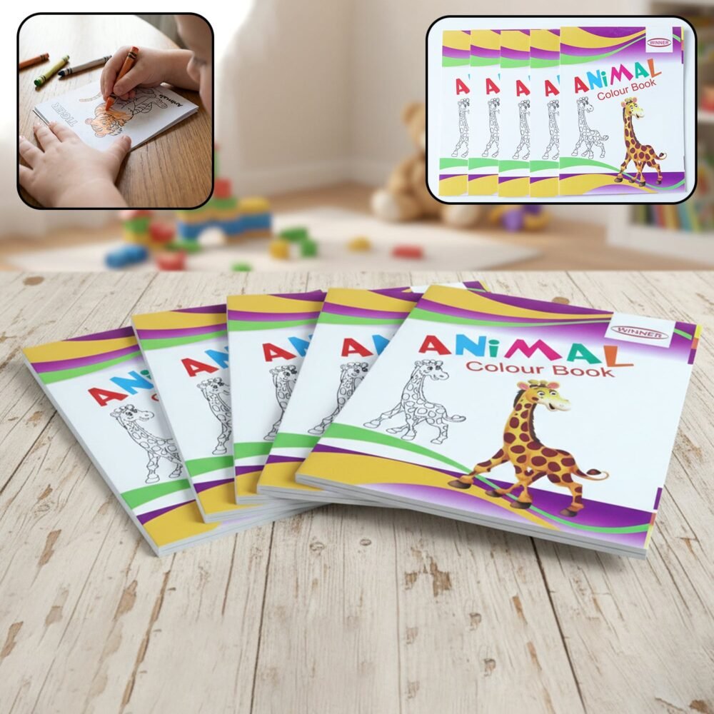 Kids Animal Colouring Book Set – 5-Pc Mix for Early Learning Fun
