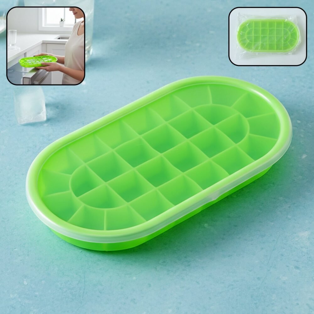Oval Silicone Ice Cube Tray – Easy Release & Odor-Free Storage