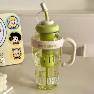 Ice Cream Themed Water Bottle – 1300ML Large Capacity Leakproof Sipper