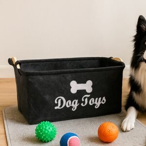 01_8f67e9e5-2c44-45ad-999a-ff49047b4ae6.jpg Pet Toy Storage Basket – Collapsible Felt Organizer for Dogs