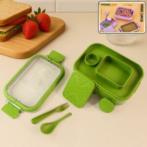 Magic Lunch Box – Leakproof Compartments with Spoon-Fork Set