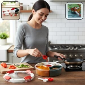 01_92b22cb3-f1d9-41b1-96b1-6e33804e561f.jpg Plastic 5-compartment Spice Storage Box – Easy Kitchen Organization
