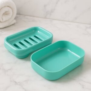 01_940f66dc-2be9-46f4-bc30-a750bf19fd27.jpg Plastic Soap Case – Leakproof Aqua Green Soap Holder with Drainage