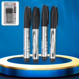 Black Marker Set ñ 4 Pcs for School & Office | ScribbleJoy
