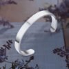 Silver-Tone Stainless Steel Bracelet – Minimalist Open-Ended Kada