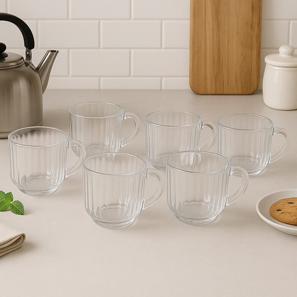 Transparent Plastic Tea Cups Set of 6 – Unbreakable & Lightweight
