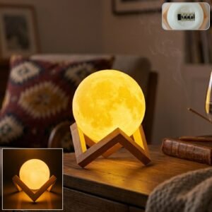 Rechargeable LED Moon Lamp – Soothing Ambient Light for Home