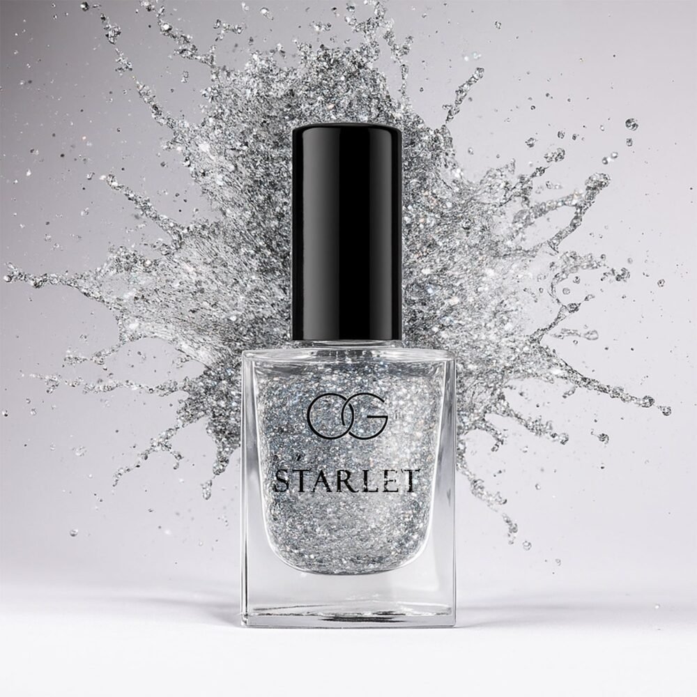 Silver Moonlight Glitter Nail Paint – Long-Lasting Sparkle Finish