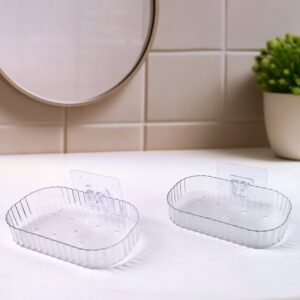 01_b5476c7d-15dc-497d-9fa9-05e2f530d2ef.jpg Transparent Wall Mounted Soap Dish Holder – Self Adhesive 2 Pc