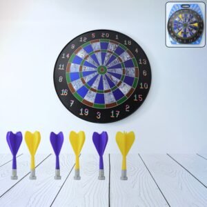 Magnetic Dart Board – Safe Indoor Outdoor Game with 6 Soft-Tip Darts