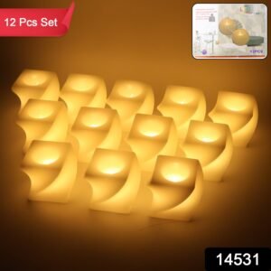 01_candle2.jpg LED Flameless Decorative Candle Set – 12 Square Tealight Lamps