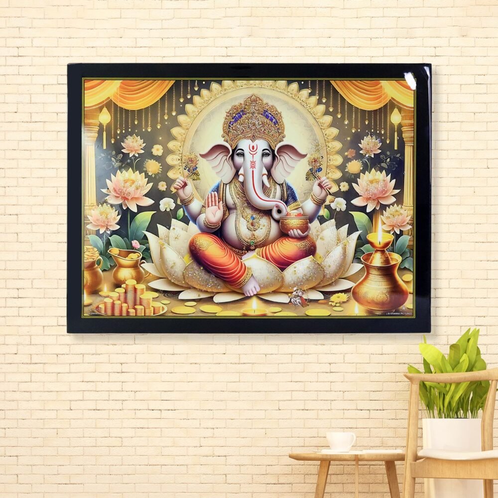 01_d1ef64d2-7620-4b40-a439-030ab540bd9f.jpg Lord Ganesha Wall Painting – 60x45 cm Wooden Frame Decor