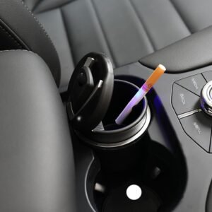 01_d41a9e5a-dd71-416f-b102-5c4a5dfbe806.jpg Portable Car Ashtray with Lid and Blue LED Light – Smokeless & Odour-Free