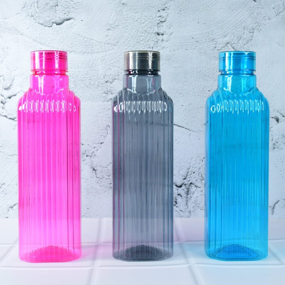 Transparent Fridge Water Bottles – Set of 3 BPA-Free Plastic
