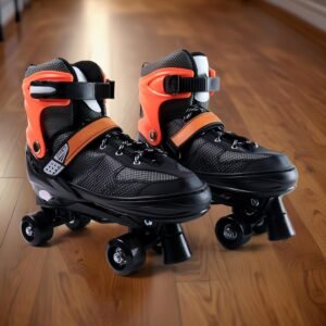 Adjustable Quad Roller Skates for Kids – XL Size with Safety Features