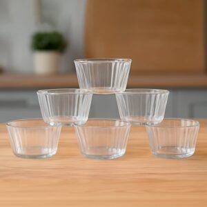 Plastic Dessert Bowl Set – 6 Transparent Reusable Bowls
