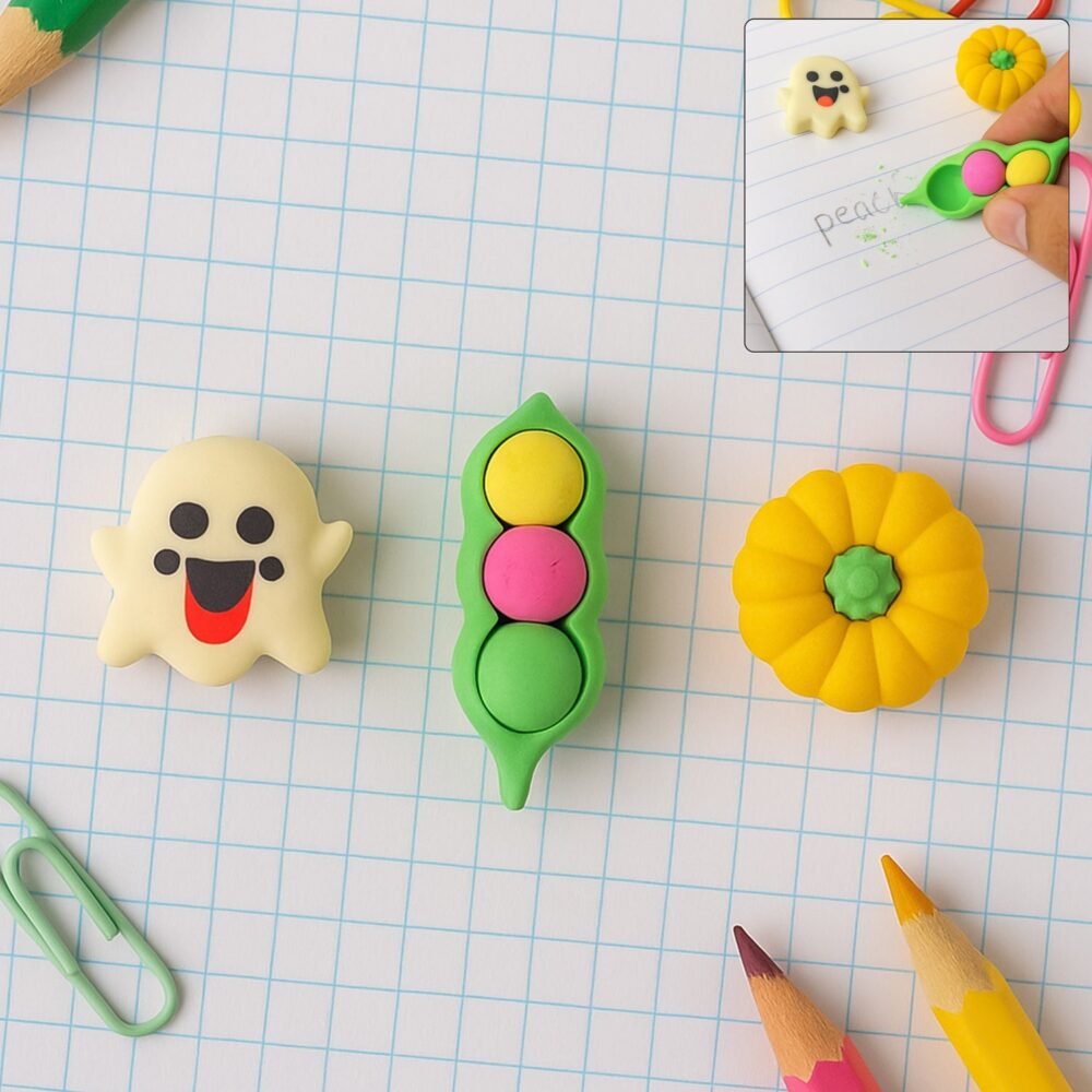 Cartoon Eraser – Soft Non-Toxic 3D Rubber for Kids