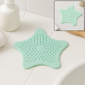 Silicone Star Shaped Sink Strainer – Mint Green Hair Catcher