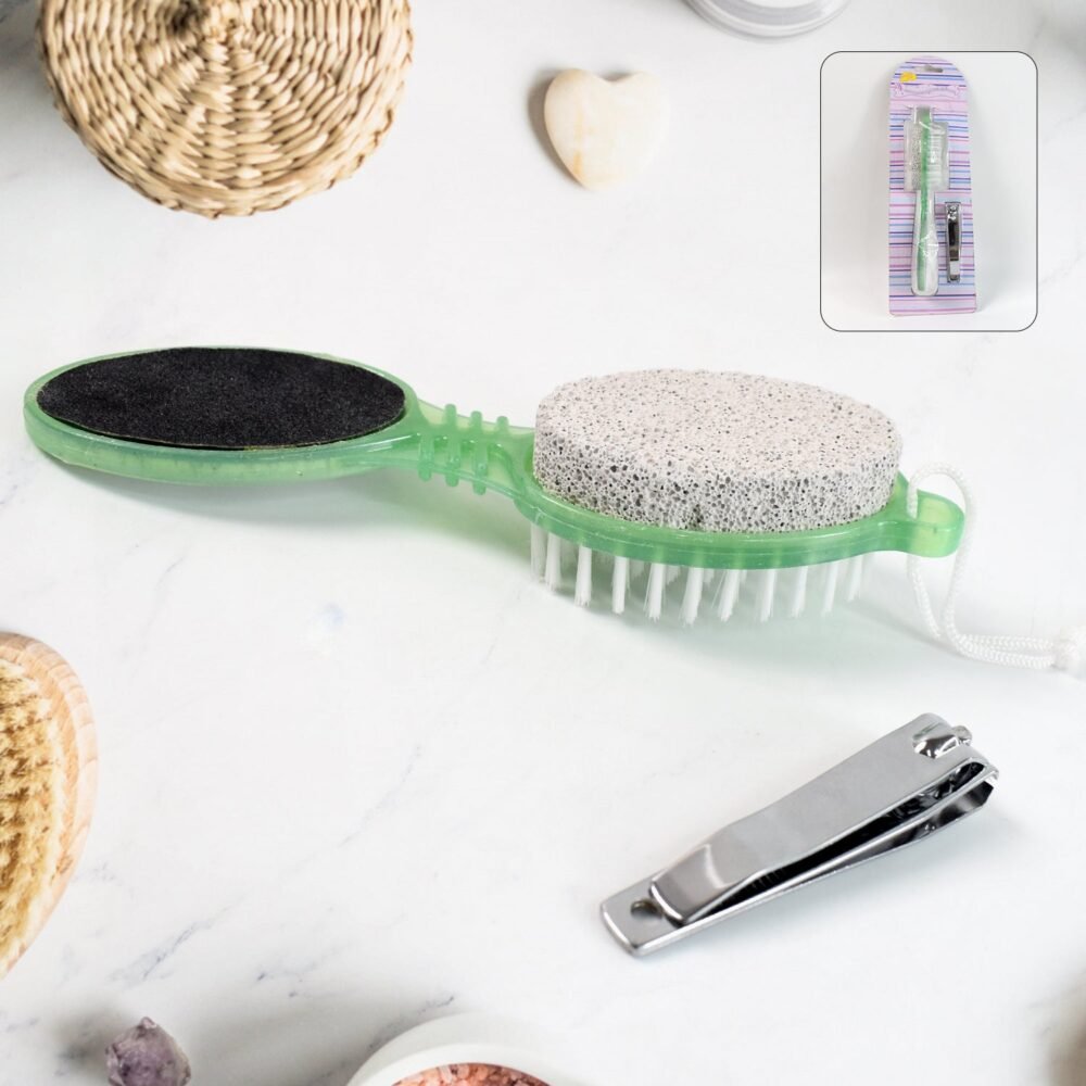 Pedicure Tool – 5-in-1 Foot Scrubber with Nail Cutter for Smooth Feet