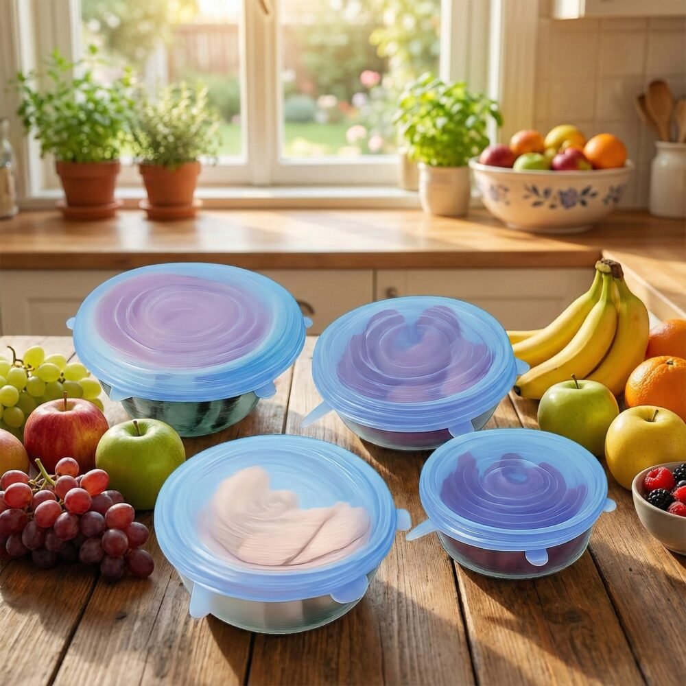 01_food-cover.jpg Silicone Stretch Lids – 4 Piece Reusable Food Covers