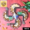 Golden Swastik Shubh Labh Wall Hanging – Ganesh Idol Decor for Prosperity