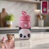 Glass Drinking Bottle – Durable & Cute Cartoon Design