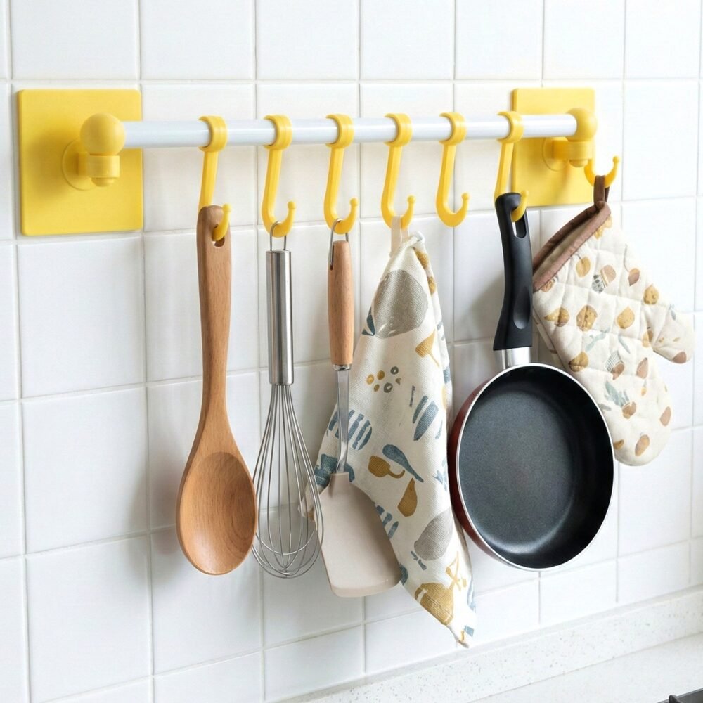 02_07951faa-0f74-4324-b924-b62398b57b41.jpg Wall Mounted Kitchen Rack – Space Saving Multipurpose Organizer