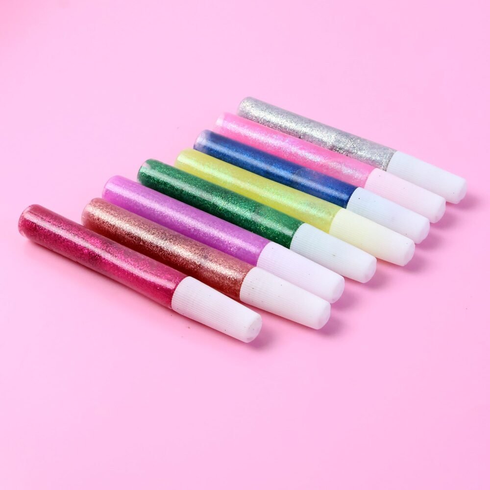 Multi-Color Glitter Craft Glue Pen Set – 8 Vibrant 10 ml Tubes