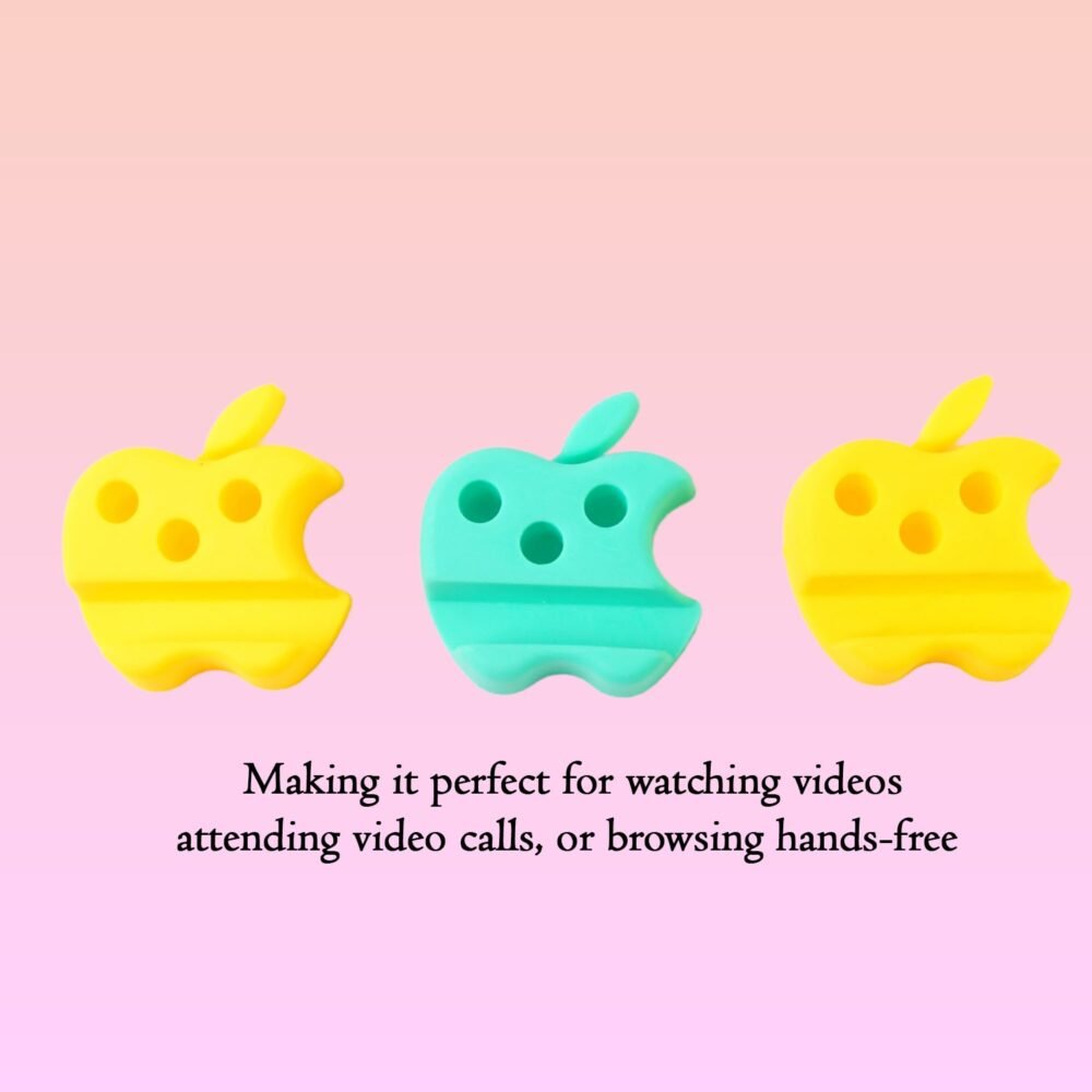 Mobile Stand with Pen Holder – Apple-Shaped Desk Organizer 3 Pc